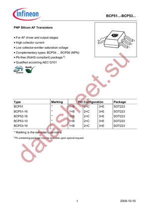 BCP 51-16 E6327 datasheet  